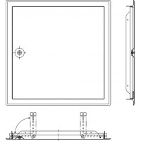 Revisionstür Softline weiß mit Vierkantverschluss 10 x 10 cm