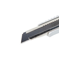 Wolfcraft Metall-Abbrechklingen-Messer 18 mm mit schwarzer Klinge "Profi-Sharp"