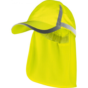Vizwell UV50+ Kappe mit Nackenschutz leuchtgelb reflektierend