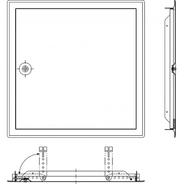 Revisionstür Softline weiß mit Vierkantverschluss 25 x 25 cm
