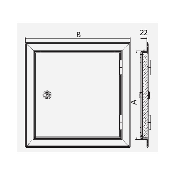 Revisionstür Softline SOLID Edelstahl mit Vierkantverschluss 60 x 60 cm