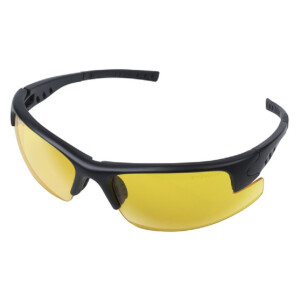 Wolfcraft Bildschirmschutzbrille mit Bügeln gelb getönt