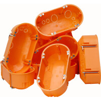 Kopp Hohlwandschalterdose mit Doppelkammer, 143 x 68 x 47 mm, orange, IP30 Profi-Pack: 10 Stück