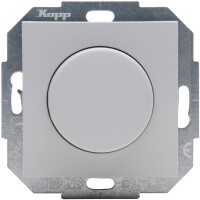 Kopp ATHENIS – Druck-Wechsel-Universaldimmer für Glühlampen, Halogenlampen, dimmbare LED, Farbe: Grau matt
