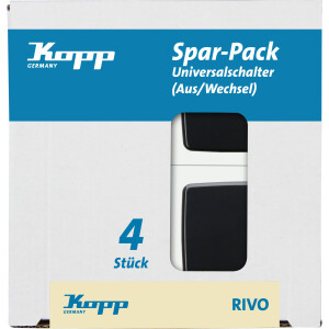 Kopp RIVO – Universalschalter (Aus-/Wechselschalter), Farbe: Anthrazit, Profi-Pack: 4 Stück