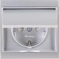 Kopp MALTA – Schutzkontakt-Steckdose, Klappdeckel, erhöhter Berührungsschutz, Farbe: Silber
