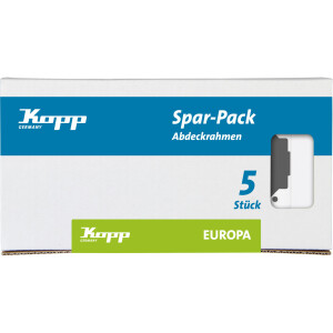 Kopp EUROPA – Abdeckrahmen 2-fach, Farbe: Arktisweiß, Profi-Pack: 5 Stück