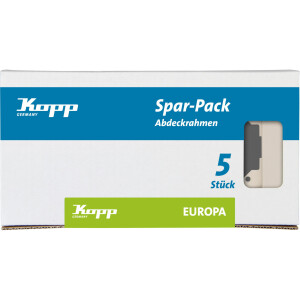 Kopp EUROPA – Abdeckrahmen 2-fach, Farbe: Cremeweiß, Profi-Pack: 5 Stück